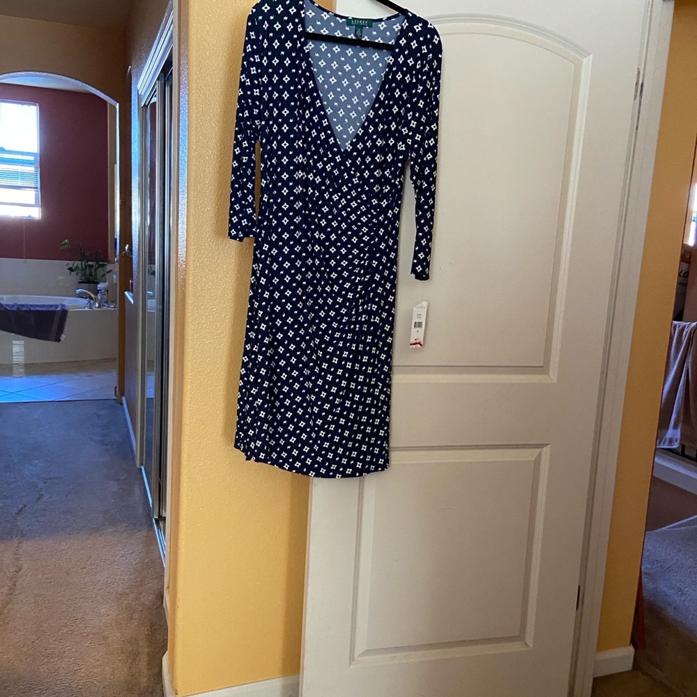 Lauren Ralph Lauren Dark Blue Asymmetrical Dress